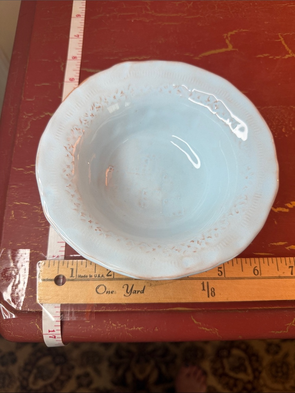 Vietri Incanto lace pale blue dessert Bowl